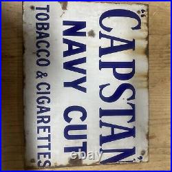 Vintage Enamel Capstan Navy Cut Tobacco & Cigarettes Double Sided