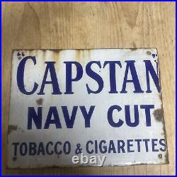 Vintage Enamel Capstan Navy Cut Tobacco & Cigarettes Double Sided