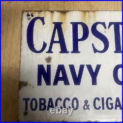 Vintage Enamel Capstan Navy Cut Tobacco & Cigarettes Double Sided