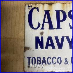 Vintage Enamel Capstan Navy Cut Tobacco & Cigarettes Double Sided