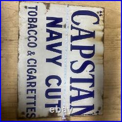 Vintage Enamel Capstan Navy Cut Tobacco & Cigarettes Double Sided