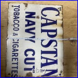 Vintage Enamel Capstan Navy Cut Tobacco & Cigarettes Double Sided