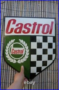 Vintage Enamel Castrol Motor Oil Metal Sign Poster Wall Art Decor 45 cm x 54 cm