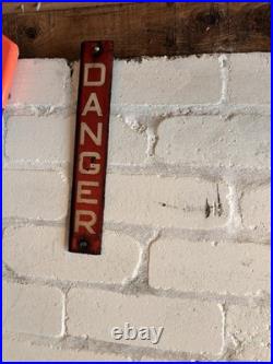 Vintage Enamel DANGER Sign Industrial Factory Workshop Safety Sign 30cm
