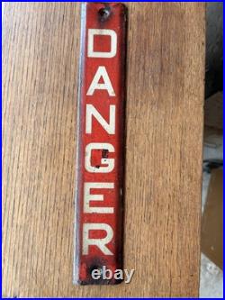 Vintage Enamel DANGER Sign Industrial Factory Workshop Safety Sign 30cm