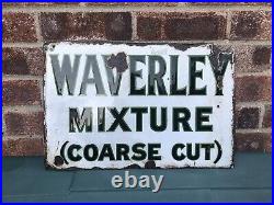 Vintage Enamel Double Sided Advertising Sign Waverley Cigarettes / Mixture