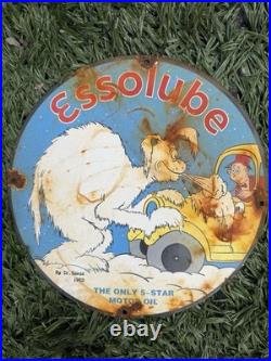 Vintage Enamel Essolube Dr Seuss Sign