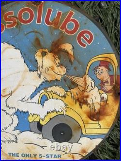Vintage Enamel Essolube Dr Seuss Sign