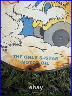 Vintage Enamel Essolube Dr Seuss Sign