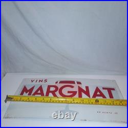 Vintage Enamel French Marseille Shop Sign Vins Margnat Rare 40 cm x 20 cm