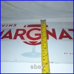 Vintage Enamel French Marseille Shop Sign Vins Margnat Rare 40 cm x 20 cm