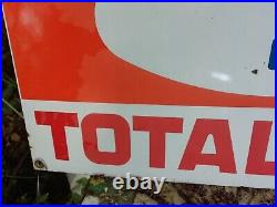 Vintage Enamel French Total Gaz Sign Butane Propane 60cm x 49cm