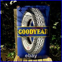 Vintage Enamel Goodyear Metal Sign Collector Poster Wall Decor 65 cm x 40 cm