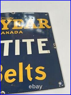 Vintage Enamel Goodyear sign Klingtite farm belts Canada
