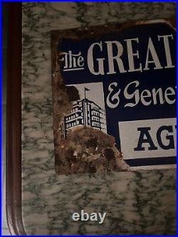 Vintage Enamel Great Social Life & Genera Assurance Ltd Sign