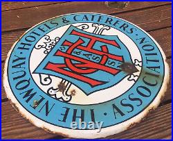Vintage Enamel Hotel Sign From Newquay Cornwall