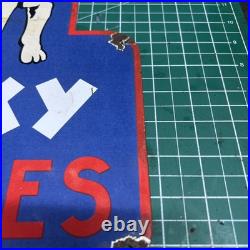 Vintage Enamel -Husky 7 Miles -Advertising Sign 12 X 13