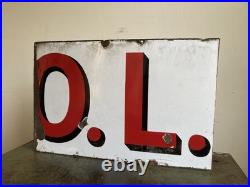 Vintage Enamel Industrial Sign Original Advertising Reclaimed Decorative Salvage