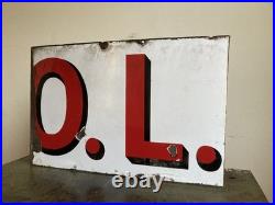 Vintage Enamel Industrial Sign Original Advertising Reclaimed Decorative Salvage