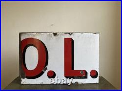 Vintage Enamel Industrial Sign Original Advertising Reclaimed Decorative Salvage