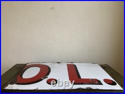 Vintage Enamel Industrial Sign Original Advertising Reclaimed Decorative Salvage