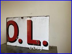 Vintage Enamel Industrial Sign Original Advertising Reclaimed Decorative Salvage