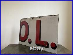 Vintage Enamel Industrial Sign Original Advertising Reclaimed Decorative Salvage
