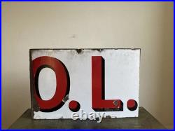 Vintage Enamel Industrial Sign Original Advertising Reclaimed Decorative Salvage