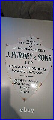 Vintage Enamel Large James Purdey Rifle Makers Sign
