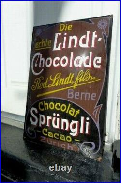 Vintage Enamel Lindt Chocolade Metal Sign Poster Wall Decor 40 cm x 60 cm