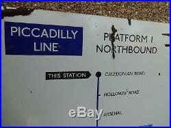 Vintage Enamel London Underground Sign Piccadilly Line Arsenal Station