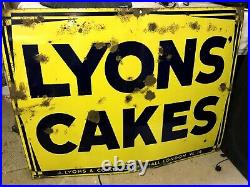 Vintage Enamel'Lyons Cakes' Metal Sign