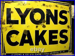 Vintage Enamel'Lyons Cakes' Metal Sign