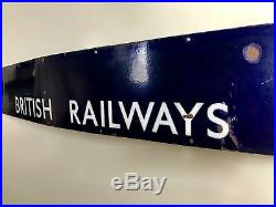 Vintage Enamel Metal British Railways Sign / Advertising / Train / Large / Blue