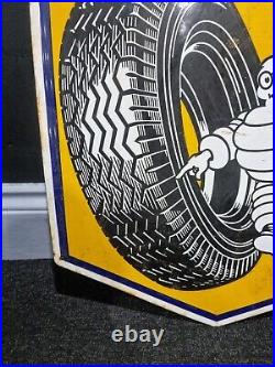 Vintage Enamel Michelin Sign