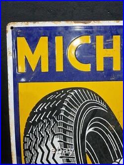 Vintage Enamel Michelin Sign