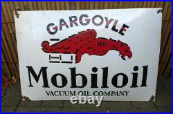 Vintage Enamel Mobil Oil Gargoyle Motor Metal Sign Wall Decor Size 40 cm x 60 cm