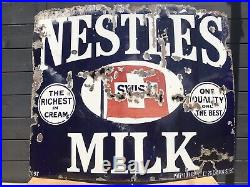 Vintage Enamel Nestles Milk Sign