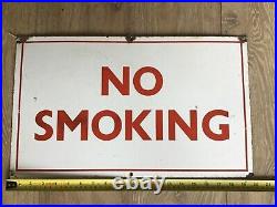 Vintage Enamel No Smoking Sign, Unrestored