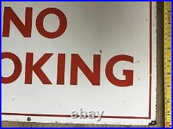 Vintage Enamel No Smoking Sign, Unrestored