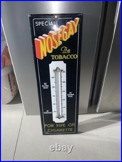 Vintage Enamel Nosegay Metal Thermometer Sign Man Cave Garage Club 57 X 29cm
