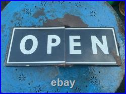Vintage Enamel Open/ Closed Sign 42 Cm X 16cm X 2.5cm Rare Sign See Photos