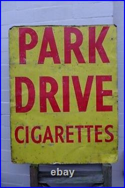Vintage Enamel Park Drive Cigarettes Franco Metal Sign Painted Poster Wall Decor