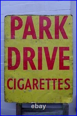 Vintage Enamel Park Drive Cigarettes Franco Metal Sign Painted Poster Wall Decor