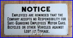 Vintage Enamel Parking Sign Car Park Warning Garage Wall Display Decor Cool