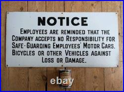 Vintage Enamel Parking Sign Car Park Warning Garage Wall Display Decor Cool