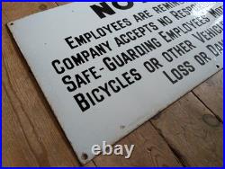 Vintage Enamel Parking Sign Car Park Warning Garage Wall Display Decor Cool