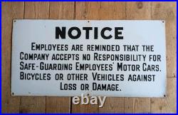 Vintage Enamel Parking Sign Car Park Warning Garage Wall Display Decor Cool