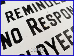 Vintage Enamel Parking Sign Car Park Warning Garage Wall Display Decor Cool