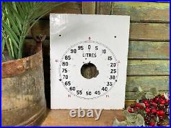 Vintage Enamel Petrol Pump Gauge Dial Automobilia Sign